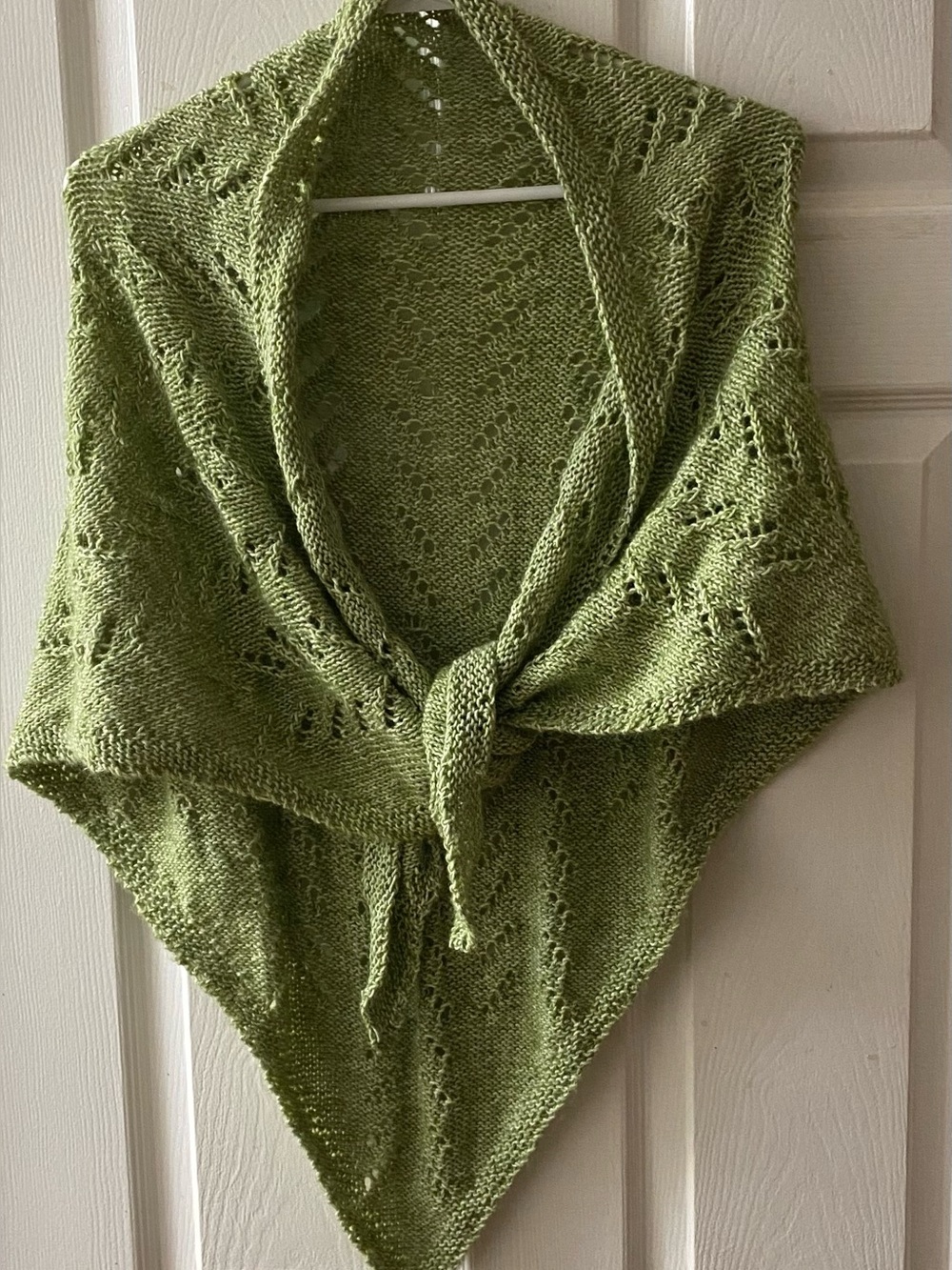 Knitted  Cotton/Acrylic Triangle Shawl
